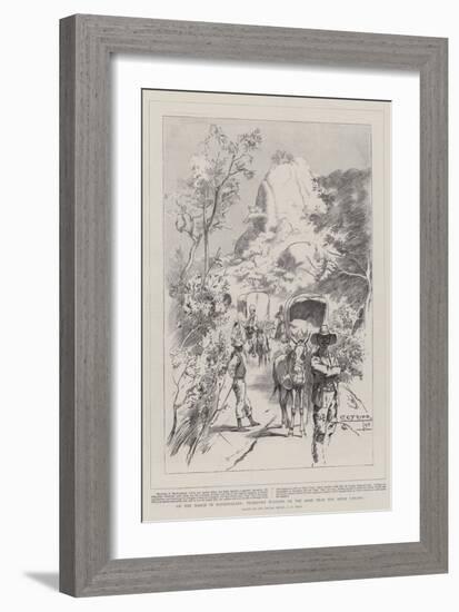 On the March in Mashonaland, Transport Waggons on the Road Near the River Umsawe-Charles Edwin Fripp-Framed Giclee Print