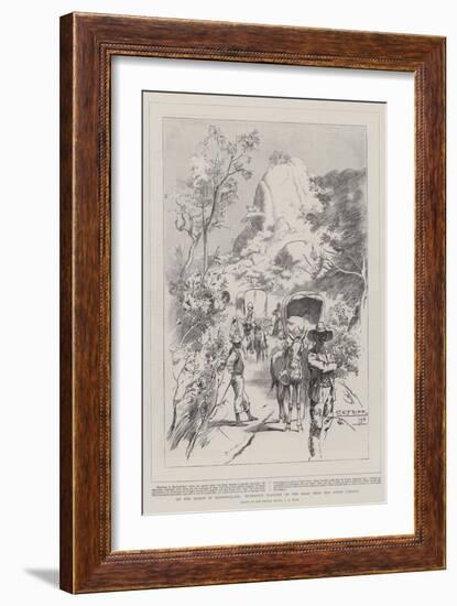 On the March in Mashonaland, Transport Waggons on the Road Near the River Umsawe-Charles Edwin Fripp-Framed Giclee Print