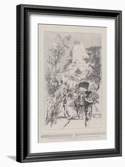 On the March in Mashonaland, Transport Waggons on the Road Near the River Umsawe-Charles Edwin Fripp-Framed Giclee Print