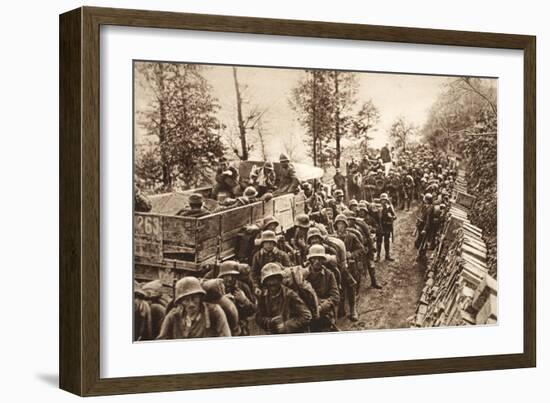 On the March to Cividale, 1917 (B/W Photo)-German photographer-Framed Giclee Print