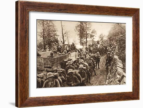 On the March to Cividale, 1917 (B/W Photo)-German photographer-Framed Giclee Print