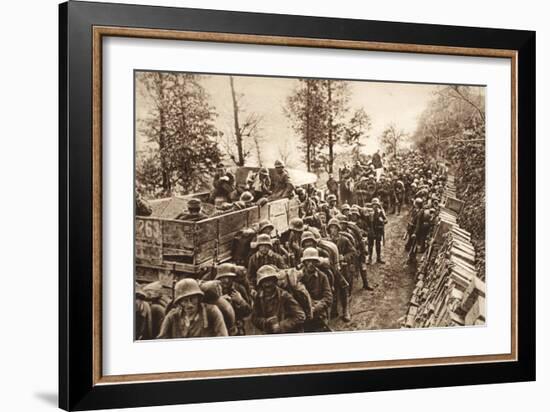 On the March to Cividale, 1917 (B/W Photo)-German photographer-Framed Giclee Print