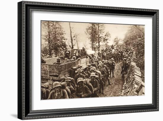 On the March to Cividale, 1917 (B/W Photo)-German photographer-Framed Giclee Print