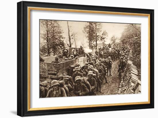 On the March to Cividale, 1917 (B/W Photo)-German photographer-Framed Giclee Print