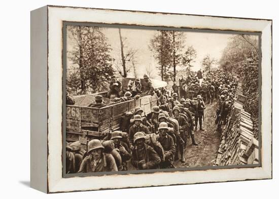 On the March to Cividale, 1917 (B/W Photo)-German photographer-Framed Premier Image Canvas