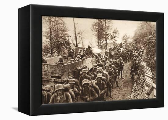 On the March to Cividale, 1917 (B/W Photo)-German photographer-Framed Premier Image Canvas