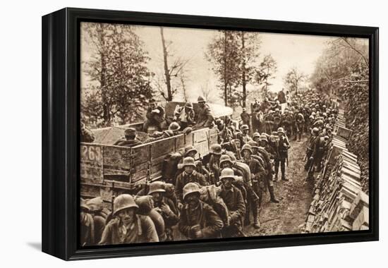 On the March to Cividale, 1917 (B/W Photo)-German photographer-Framed Premier Image Canvas