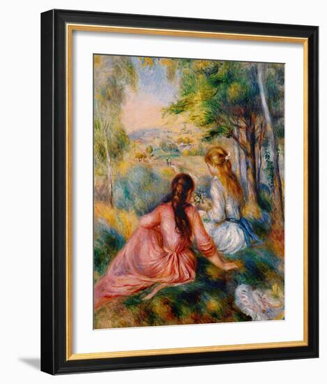 On the Meadow-Pierre-Auguste Renoir-Framed Giclee Print