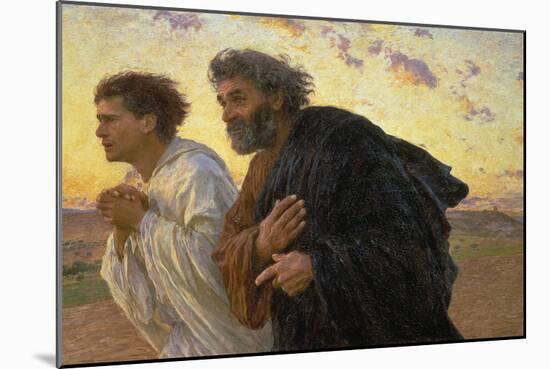 On the Morning of the Resurrection, the Disciples Peter and John on their Way to the Grave-Eugene Burnand-Mounted Giclee Print