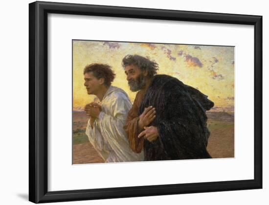 On the Morning of the Resurrection, the Disciples Peter and John on their Way to the Grave-Eugene Burnand-Framed Giclee Print