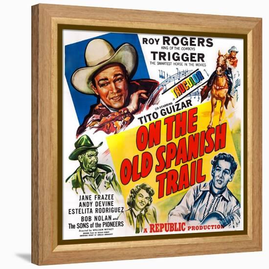 On the Old Spanish Trail, Top Left: Roy Rogers; Below: Andy Devine, 1947-null-Framed Stretched Canvas