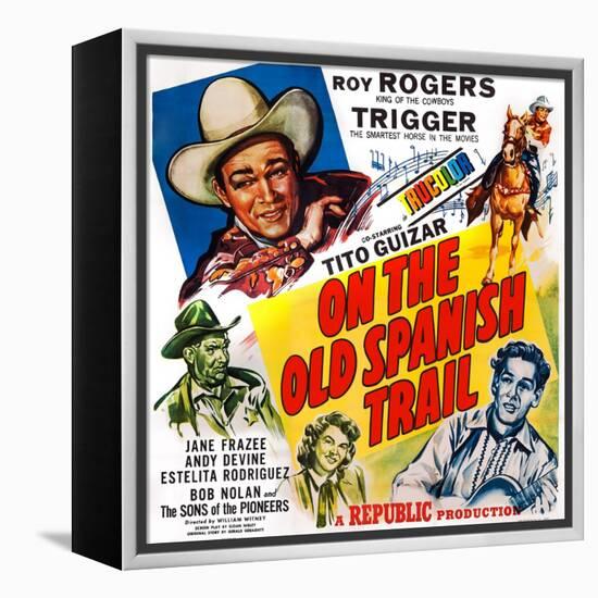 On the Old Spanish Trail, Top Left: Roy Rogers; Below: Andy Devine, 1947-null-Framed Stretched Canvas