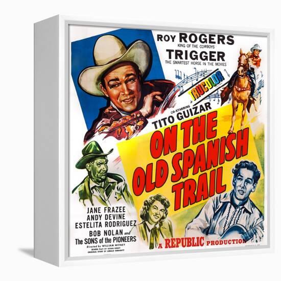 On the Old Spanish Trail, Top Left: Roy Rogers; Below: Andy Devine, 1947-null-Framed Stretched Canvas