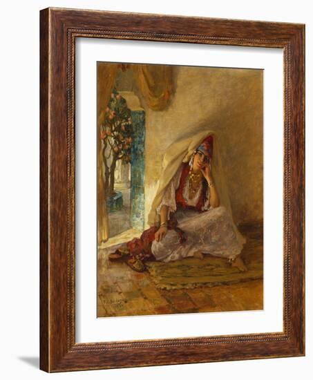 On the Patio-Frederick Arthur Bridgman-Framed Giclee Print