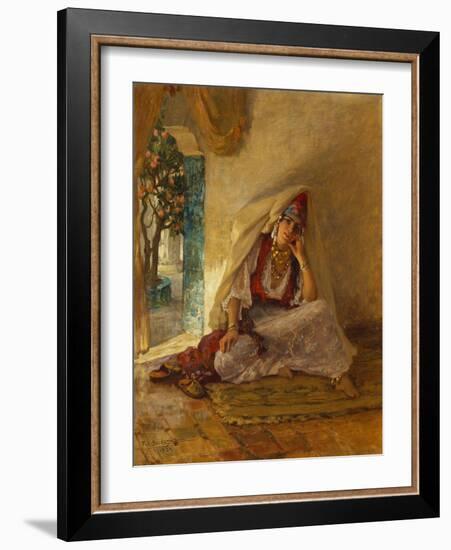 On the Patio-Frederick Arthur Bridgman-Framed Giclee Print