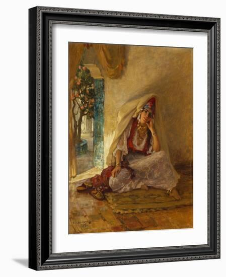 On the Patio-Frederick Arthur Bridgman-Framed Giclee Print