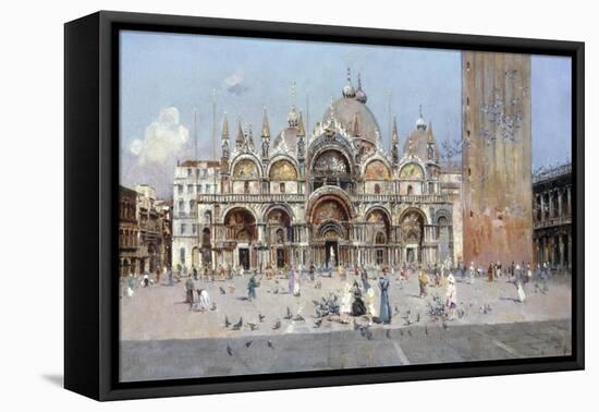 On the Piazza San Marco, Venice-Antonio Reyna Manescau-Framed Premier Image Canvas