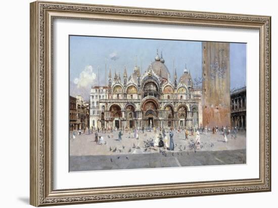 On the Piazza San Marco, Venice-Antonio Reyna Manescau-Framed Giclee Print