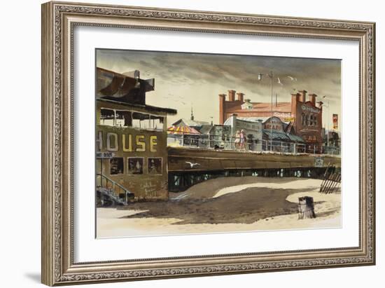 On the Pier, 1977-LaVere Hutchings-Framed Giclee Print