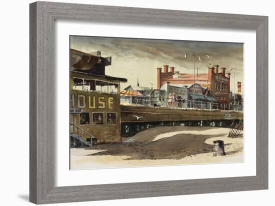 On the Pier, 1977-LaVere Hutchings-Framed Giclee Print