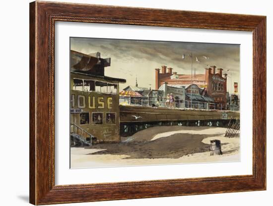 On the Pier, 1977-LaVere Hutchings-Framed Giclee Print