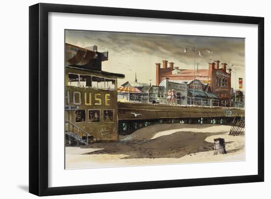 On the Pier, 1977-LaVere Hutchings-Framed Giclee Print