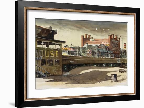 On the Pier, 1977-LaVere Hutchings-Framed Giclee Print