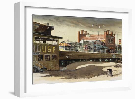 On the Pier, 1977-LaVere Hutchings-Framed Giclee Print