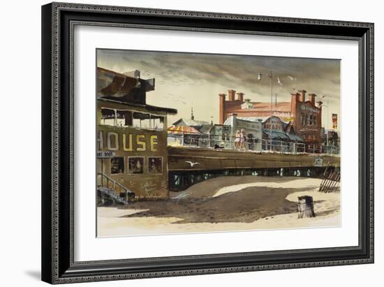 On the Pier, 1977-LaVere Hutchings-Framed Giclee Print