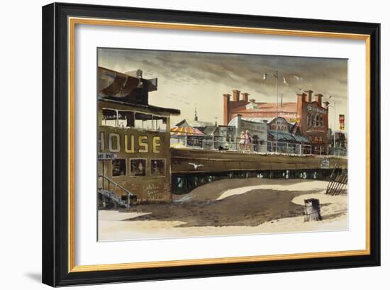 On the Pier, 1977-LaVere Hutchings-Framed Giclee Print