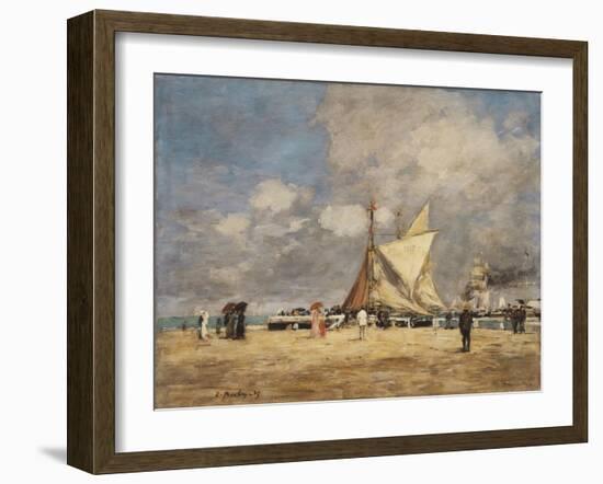 On the Pier, Deauville, 1889-Eugène Boudin-Framed Giclee Print