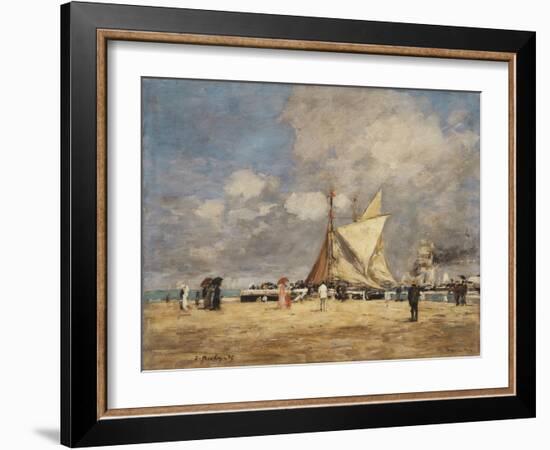 On the Pier, Deauville, 1889-Eugène Boudin-Framed Giclee Print