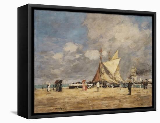 On the Pier, Deauville, 1889-Eugène Boudin-Framed Premier Image Canvas
