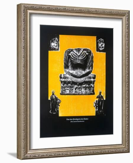 On the Preachers of Death, Thus Spoke Zarathustra, 2023 (Woodcut and Silkscreen)-Guilherme Pontes-Framed Giclee Print