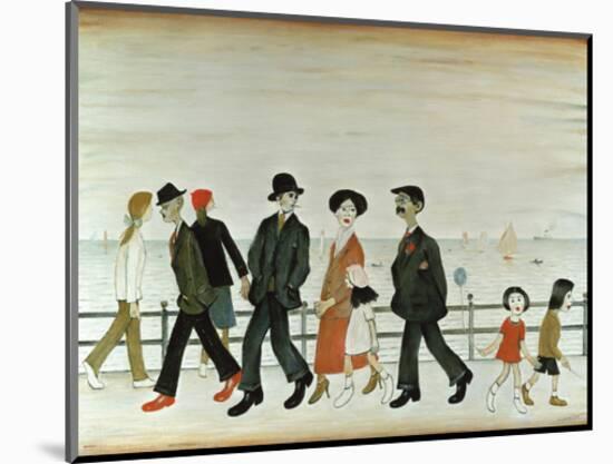 On the Promenade-Laurence Stephen Lowry-Mounted Art Print