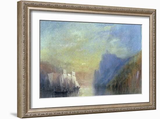 On the Rhine, c.1830-J. M. W. Turner-Framed Giclee Print