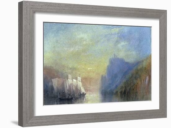 On the Rhine, c.1830-J. M. W. Turner-Framed Giclee Print