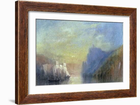 On the Rhine, c.1830-J. M. W. Turner-Framed Giclee Print