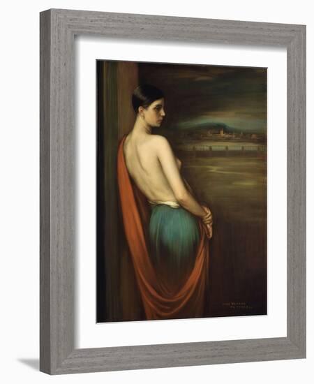 On the River Bank, 1928-Julio Romero de Torres-Framed Giclee Print