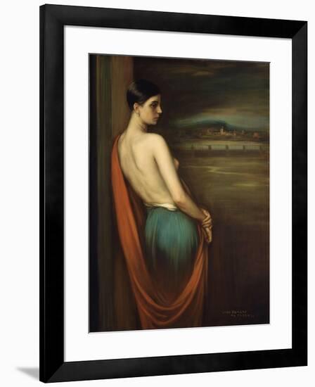 On the River Bank, 1928-Julio Romero de Torres-Framed Giclee Print