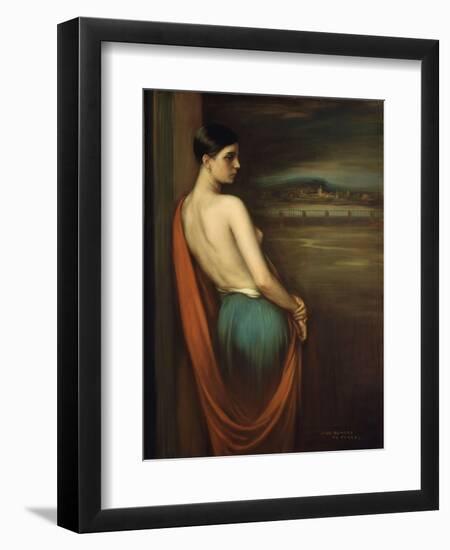 On the River Bank, 1928-Julio Romero de Torres-Framed Giclee Print