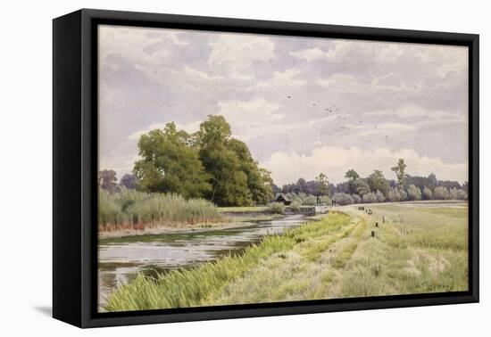 On the River Ouse, Hemingford Grey, 1904-William Fraser Garden-Framed Premier Image Canvas