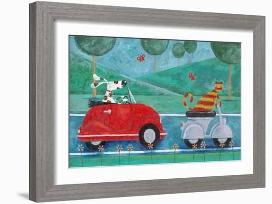 On the Road with Duke and Sweetpea-Peter Adderley-Framed Art Print