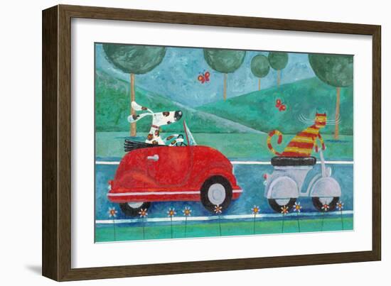 On the Road with Duke and Sweetpea-Peter Adderley-Framed Art Print