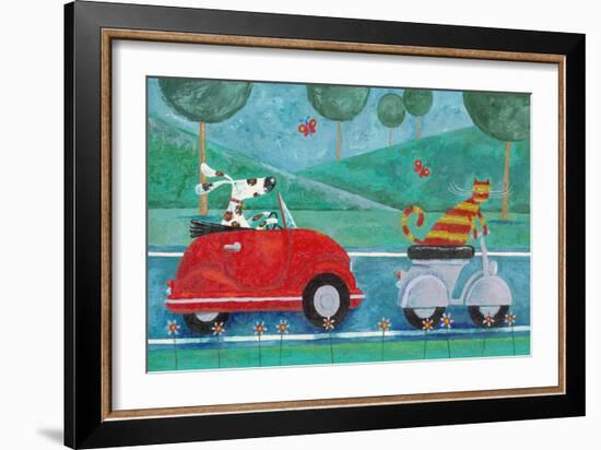 On the Road with Duke and Sweetpea-Peter Adderley-Framed Art Print