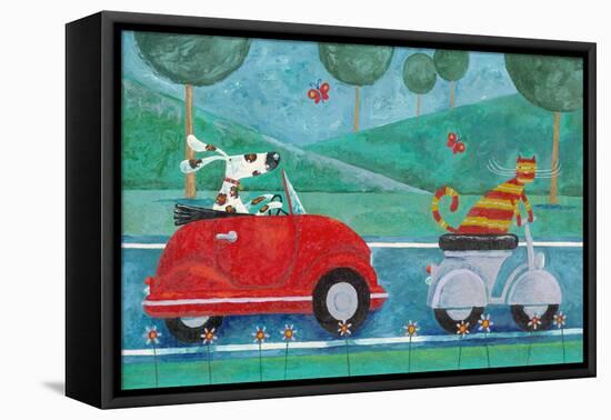 On the Road with Duke and Sweetpea-Peter Adderley-Framed Stretched Canvas