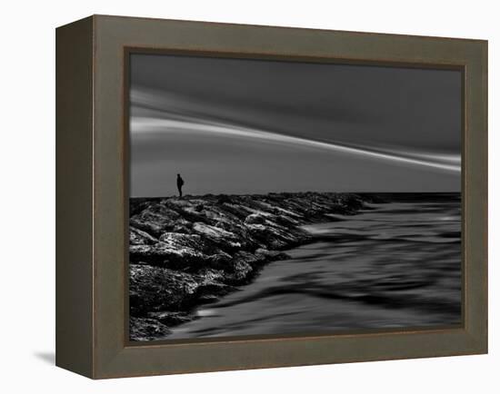 On the Rocks Bw-Josh Adamski-Framed Premier Image Canvas