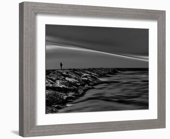 On the Rocks Bw-Josh Adamski-Framed Photographic Print