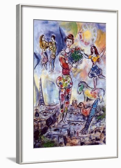 On the Roof of Paris-Marc Chagall-Framed Art Print