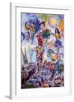 On the Roof of Paris-Marc Chagall-Framed Art Print